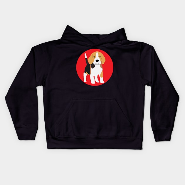 Beagle Cartoon Kids Hoodie by RevolutionInPaint